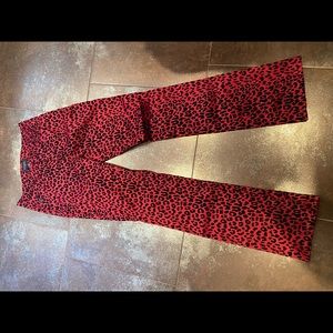 Guess red leopard pants